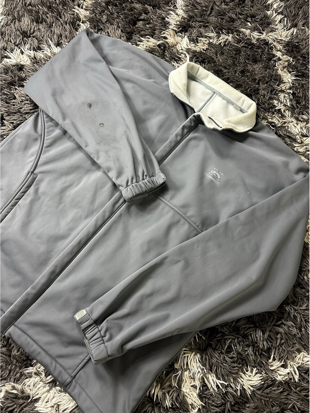 Callaway Golf X Series Jacket Mens XL Full Zip Grey Fleece Lined Windbreaker
